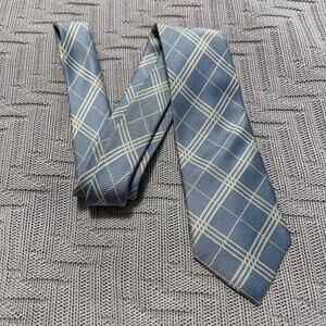 TM Lewin light blue plaid silk tie